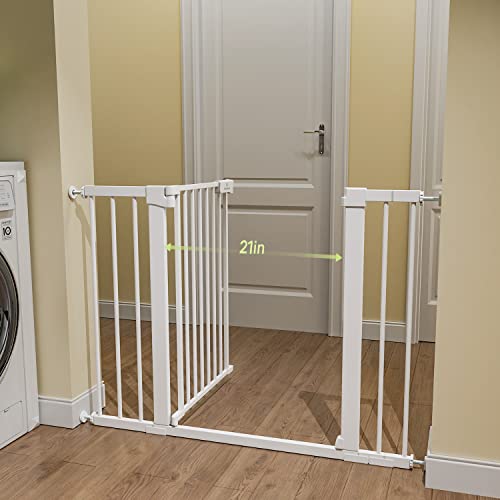 BabyBond-27-43-Easy-Install-Baby-Gate-for-Stairs-Extra-Wide-Baby-Gates-for-Doorway-Auto-Close-Safety-Dog-Gate-with-Extenders-and-PressureHardware-Mounting-Kit-White