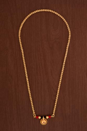Image of Radha's Creations Women's 1 Gram Gold Plated Copper Mangalsutra with Chain 24 inch and Vati Tanmaniya