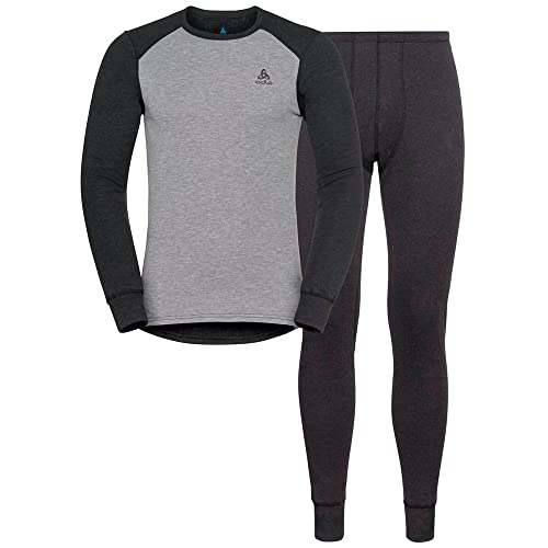 Odlo Thermounterwäsche Herren Active Warm I Langarm Thermoshirt und Thermohose I Warme Skiunterwäsche Thermounterwäsche Set I Herren