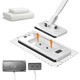 Gadhra 2-in-1 Sweeper Mop Set, with Snap Grip Mini Mop & 2 Reusable Cloths, No-Touch Cloth Changing, Easy Cleaning for Hardwood Floors, Tile, Laminate, Ceilings