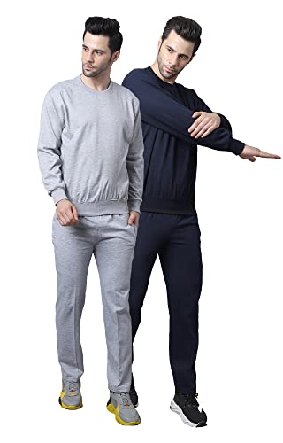 Image of Mack Jonney Fleece Solid Tracksuit Co-ord Set for Men (Pack of 2)-SW RN MLG MRN LOWER MLG MRN 04-P