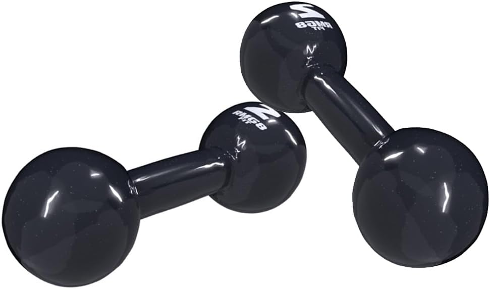 PAR HALTER 2KG EMBORRACHADO BOLA PRETO