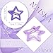 NAISKA Purple Star Hair Clips Non Slip Hair Pins Snap Hair Barrettes Accessories for Girls Women Hair Decoration (12PCS)