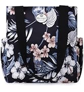 HUA ANGEL Floral Tote Bag - Casual Shoulder Bag Daily Tote Bag with Zipper Gym Travel Shopping Wo...