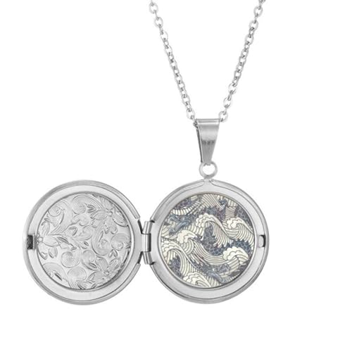 Médaillon dragon bleu de Chine et vagues en porcelaine fine peinte à la main