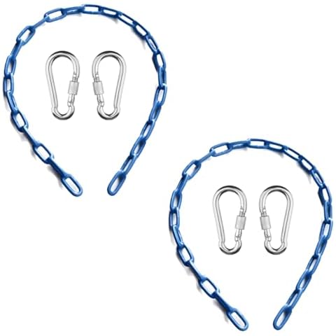 Ymeibe Swing Chains (2) Fully Coated for Swing Set with 4 Free Quick Links Anti-Rust Iron Link Chains Playground Kids Tree Swing Seat Accessories and Replacement Support 660 Lb (Blue) Cover