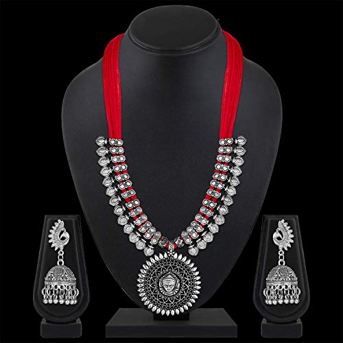 Oxidised Silver Antique Necklace Set