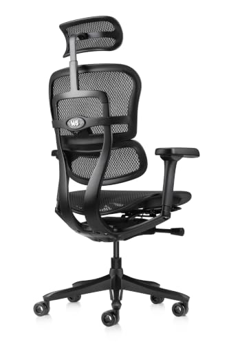Image of Ergohuman ME7ERG GEN2 High Back Mesh Office Chair with Tilt Tension Control, Tilt Lock, Synchro Tilt, Seat Height, Seat Depth, and Arm Height Adjustments, Matte Black Frame