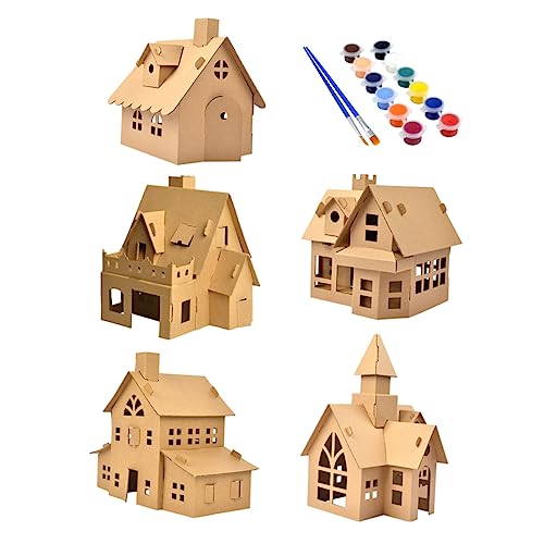 KONTONTY 5 Sets DIY Christmas Cookie House Decorations Homemade Cottage for Kids Creative Sets
