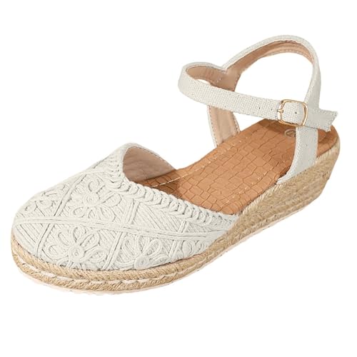 Sandales espadrilles à coin fermé chaussure robe plateforme été femme