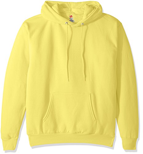 Hanes Men's Pullover EcoSmart Fleece Hooded Sweatshirt, Yellow, X Large