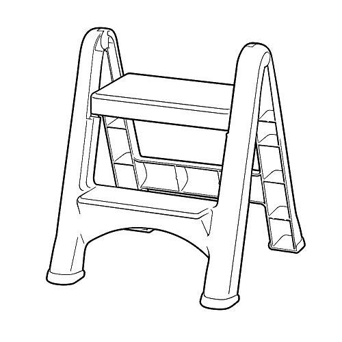 Rubbermaid Commercial Products FG420903 Two-Step-Folding Stepstool (300-Pound Load Capacity, 22-7/8-Inches x 21