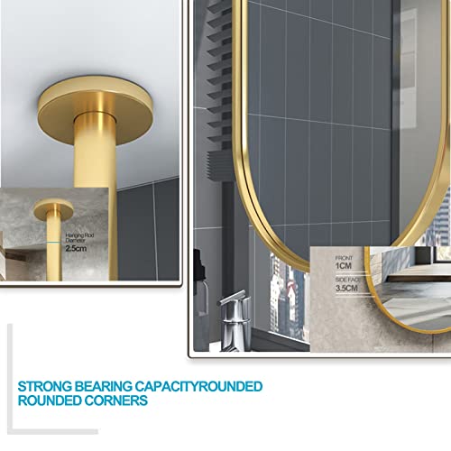 Miroir ovale à tige suspendue au design minimaliste chic - 7