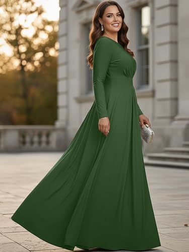 Image of KOH KOH Womens Long Sleeve Flowy Modest Elegant Evening Maxi Dress Gown