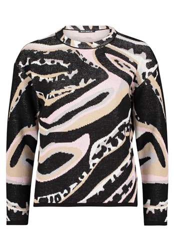 Betty Barclay Damen Feinstrickpullover mit Jacquard 38, Black/Rosé