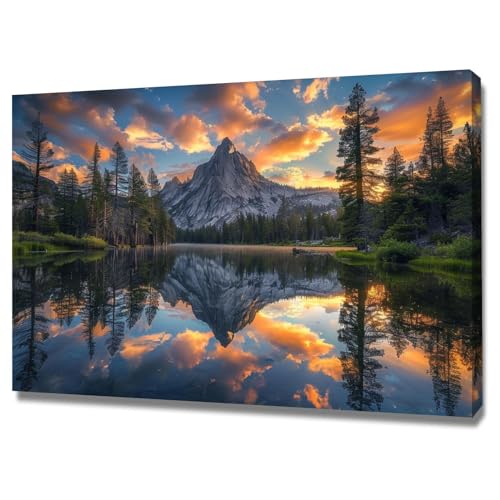 Tableau paysage de lac WODJEM : habillez un mur vide avec la montagne