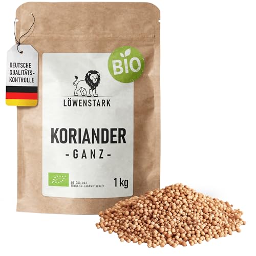 BIO-Koriander ganz 1 kg I Getrocknete, ganze Bio Koriandersamen mit süßlich-warmem Aroma und zitroniger Note I Vielseitig einsetzbar in Currys, Eintöpfen und Gebäck I Vegane Samen
