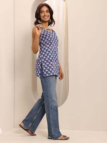Image of Libas Printed Cotton Straight Kurti for Women Suit