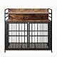 BORPHOM Hundekäfig Möbel, Hundebox für Zuhause,Hundebox Holz Indoor,Gitterbox Hund,Hundehütte XXL Hundekäfig für Zuhause aus Metall und Holz,Large Dog Crate,103x60x92,5cm,Vintagebraun