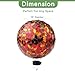 Lily's Home Colorful Mosaic Glass Gazing Ball, Designed with a Stunning Holographic Petal Mosaic Pattern to Bring Color and Reflection to Any Home and Garden, Red and Gold (10