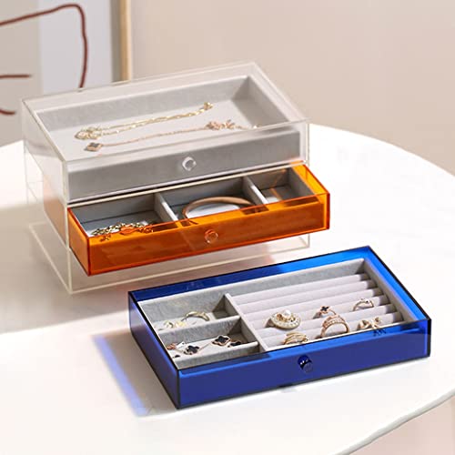 Boîte de rangement petite boîte à bijoux avec compartiments modulables pour colliers
