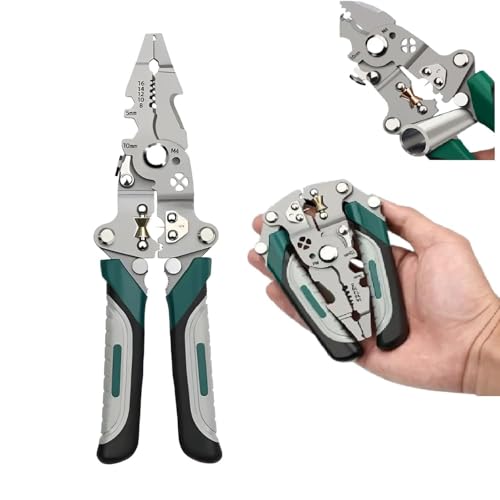 Image of 18-in-1 Professional Wire Stripper, Cable Cutter & Crimping Tool | Precision Cutting | Ergonomic Grip | Heavy Duty Multi Function Hand Tool for Electricians & Home Workshop Use