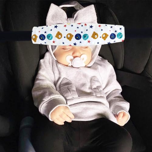Image of 3 Pcs Baby Carseat Head Support Band Neck Relief Strap Headrest for Sleeping Traveling Slumber Sling Sleep Positioner for Toddler Kids Children Child Baby Infant