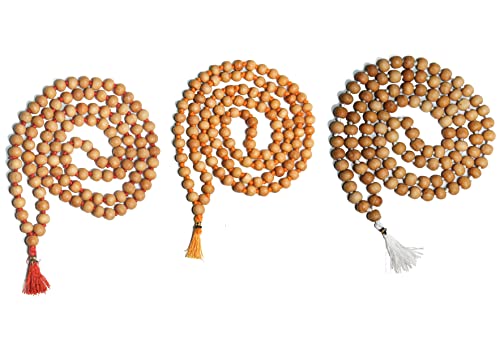 Chapelet de prière tibétain Tulsi anti-stress : outil de concentration en bois noué main