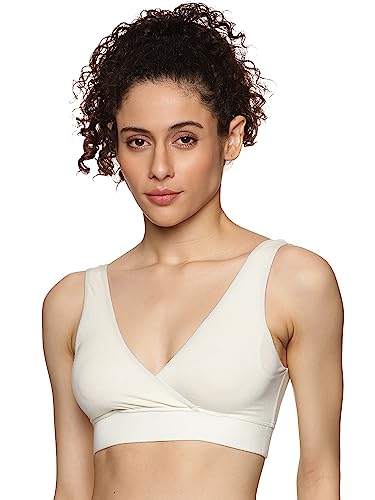 Image of &Circus PureSoft Padded Bra for Women | Non Wired Bra for Women with Insertable Pads | Plunge Bralette for Active & Lounge Wear