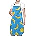 ZCHW Tablier à bavette, Tabliers à imprimé Banane pour Femmes, Cuisine, Tablier de Cuisine étanche avec 2 Poches Sangle de Cou réglable