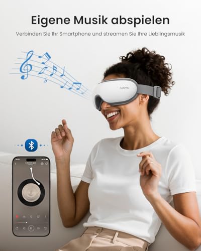 RENPHO Augenmassagegerät mit Wärme, Vibration und Kompression, Eyeris 1 Elektrische Massagebrille gegen Migräne und Verspannungen, Verbessert die Schlafqualität, Geschenke für Frauen Männer 6