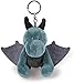 NICI 46711 Schlüsselanhänger Drache Ivar 10cm-Plüschtieranhänger mit Schlüsselring, Stofftierschlüsselhalter, BLAU/SCHWARZ, 10 cm