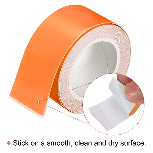Image of MECCANIXITY Glow in The Dark Tape 9.8 Ft x 1 Inch Luminous Fluorescent Tape for Night Outdoors Indoors Decorations Signs, Orange