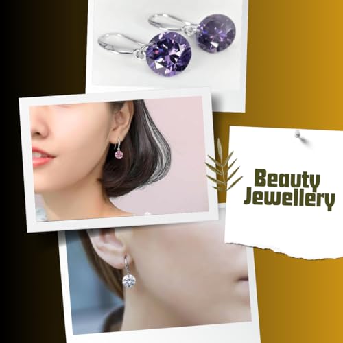Image of Nilu's Collection Enchanting Light Weight Cubic Zircon Crystal Drop Earrings for Women and Girls, for Daily Use, Office Use