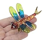 TINY CRYSTAL DRAGONFLY HAND BLOWN CLEAR GLASS ART DRAGONFLY FIGURINE ANIMALS GLASS BLOWN FBM