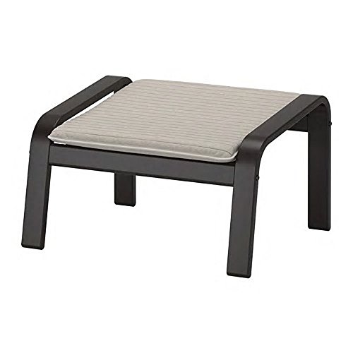 IKEA/イケア POANG/ポエング:フットスツール ブラックブラウン/クニーサ ライトベージュ (992.446.74)