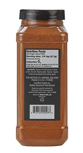 Image of Watkins Gourmet Spice, Organic Chili Powder, Bulk Food Service Size, 16.1 oz (Pack of 1)