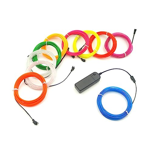 BUGUUYO Red El Wire Rope Light Strip Battery Operated Decorative Cable for Car Halloween Christmas Party DIY Eye Catching Illumination Safe