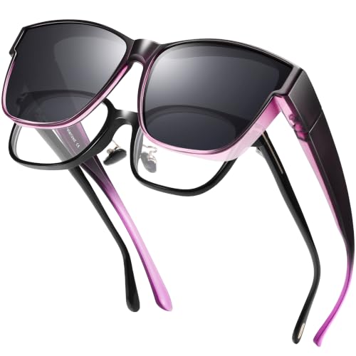 Image of Polarized Sunglasses Fit Over Glasses for Women Men, Oversized Square Sun Glasses UV400 Protection