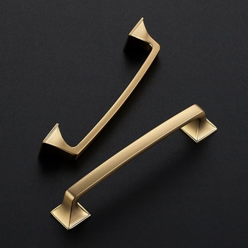 Image of Ravinte Champagne Bronze Square Foot Arch Cabinet Pulls 5 Inch 5 Pack