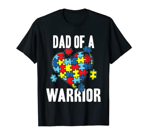 Dad of a Warrior Cute World Autism Awareness Month Puzzle Camiseta