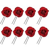 DRESHOW Rose Flower Hair Clip Rose Hairpin Flower Brooch Bridal Headpiece Wedding Hair Accessories...