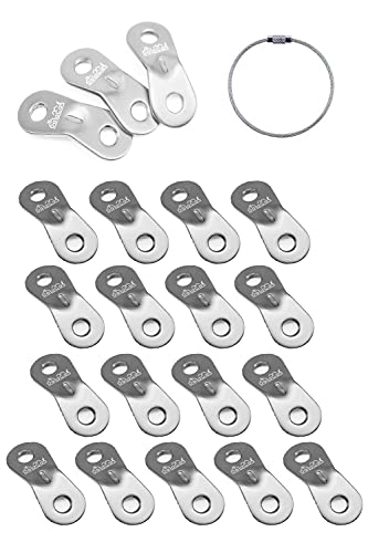 DaLaCa アルミニウム 自在金具 ロープテンショナー テント タープ ロープ 張り用 20個セット 5mmまで対応