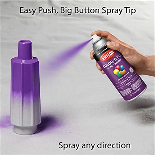 Image of Krylon K05536007 COLORmaxx Spray Paint and Primer for Indoor /Outdoor Use, Gloss Rich Plum, 12 Ounce (Pack of 2)