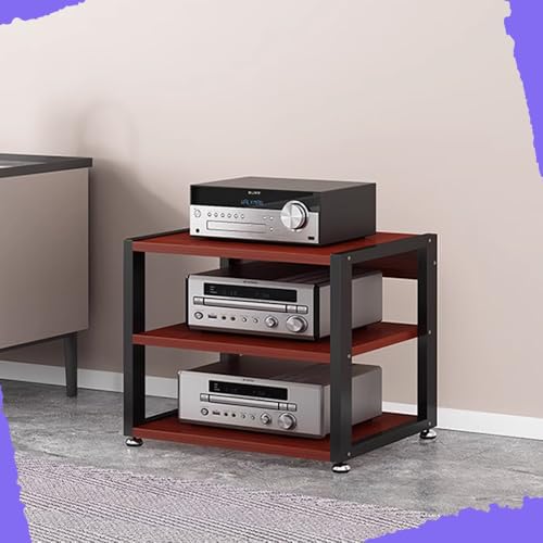 Estante resistente para componentes de audio, soporte multimedia AV para amplificadores de alta fidelidad, tocadiscos y receptores estéreo, soporte de exhibición duradero para sistemas de cine en casa