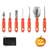 Halloween Kürbis Schnitzset, 7 Stück Kürbis Schnitzen Set DIY Halloween Dekoration Kürbisschnitz Set Kürbis Schnitzwerkzeuge für Kinder und Familie