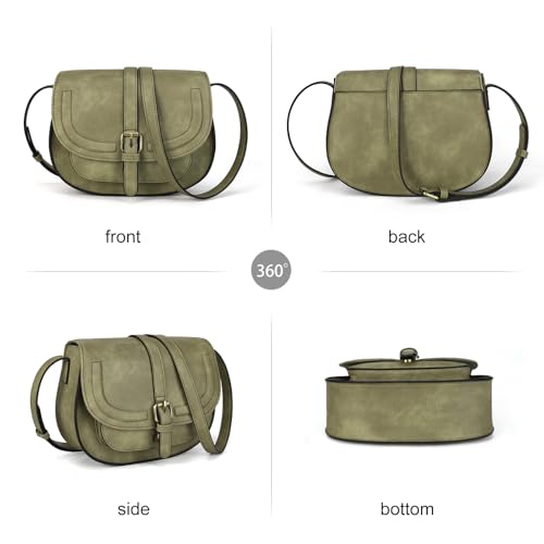 Image of AFKOMST Crossbody Bags for Women,Small Saddle Purse and Boho Cross Body Handbags,Vegan Leather