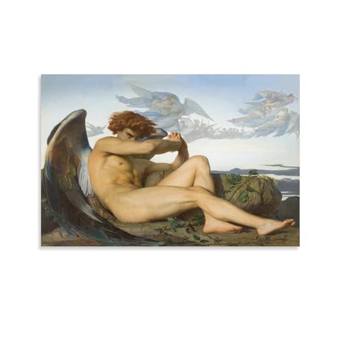 LZTEN Ange déchu par Alexandre Cabanel - Impression sur toile - Peinture à l'huile - Sans cadre - 30,5 x 45,7 cm