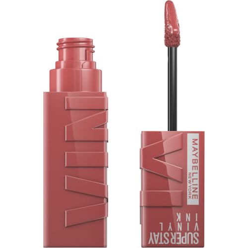 Maybelline New York flüssiger Lippenstift Liquid Lipstick mit 16 Stunden Halt und glänzendem Finish Super Stay Vinyl Ink Nr. 35 Cheeky 4 2 ml