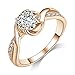 Acefeel Cheap Cubic Zirconia Promise Ring for Her Wedding Engagement Ring for Women Rose Gold Plated